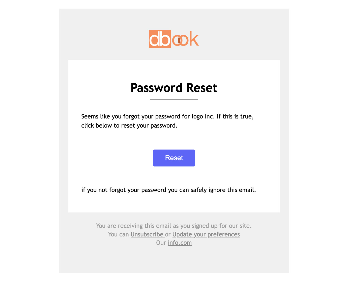 Forgot Password Email Template 2