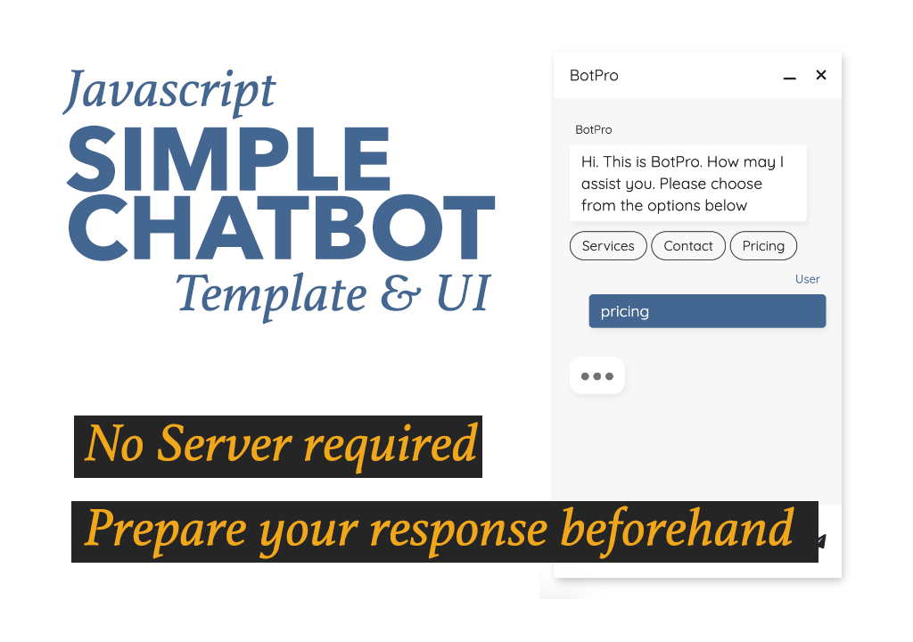 Build your own JS chatbot under 10 minutes | UI & Template