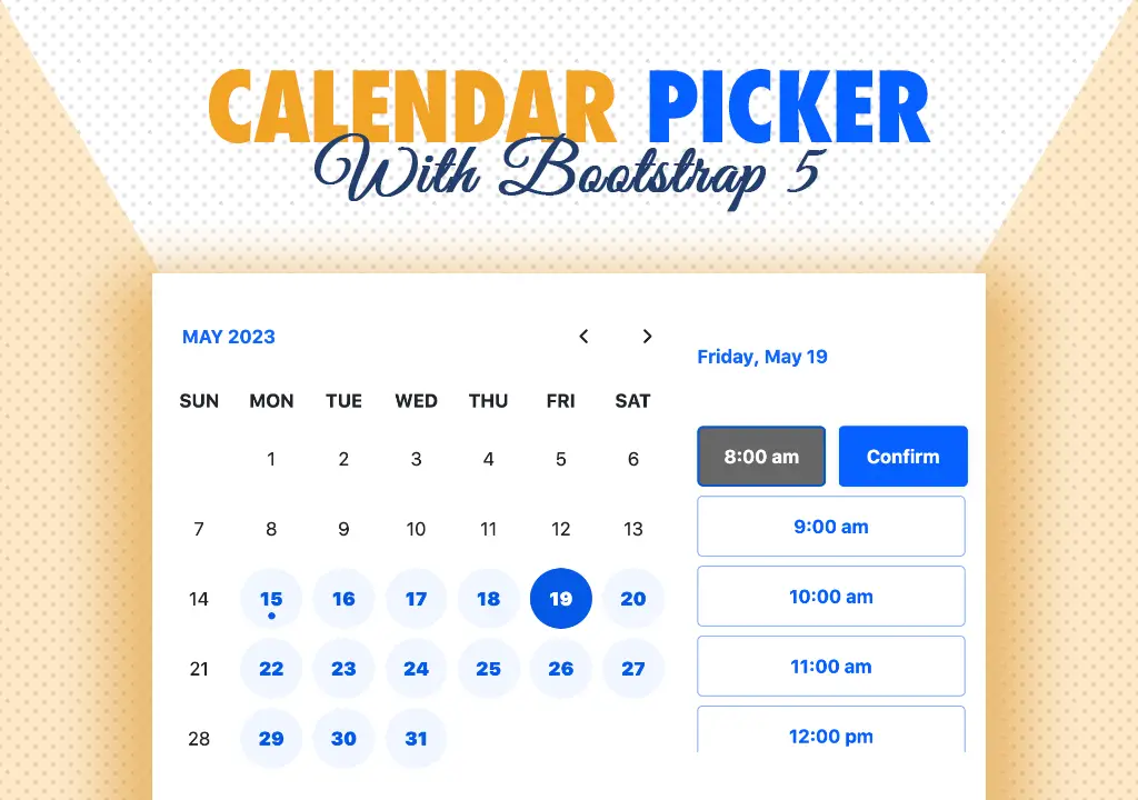 Calendar Picker with bootstrap 5