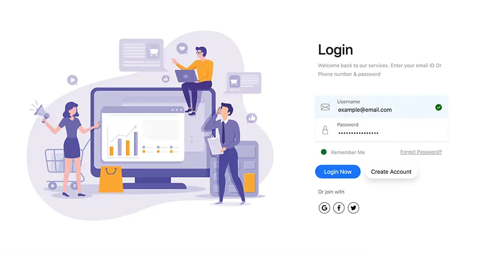 Login With SVG Icons