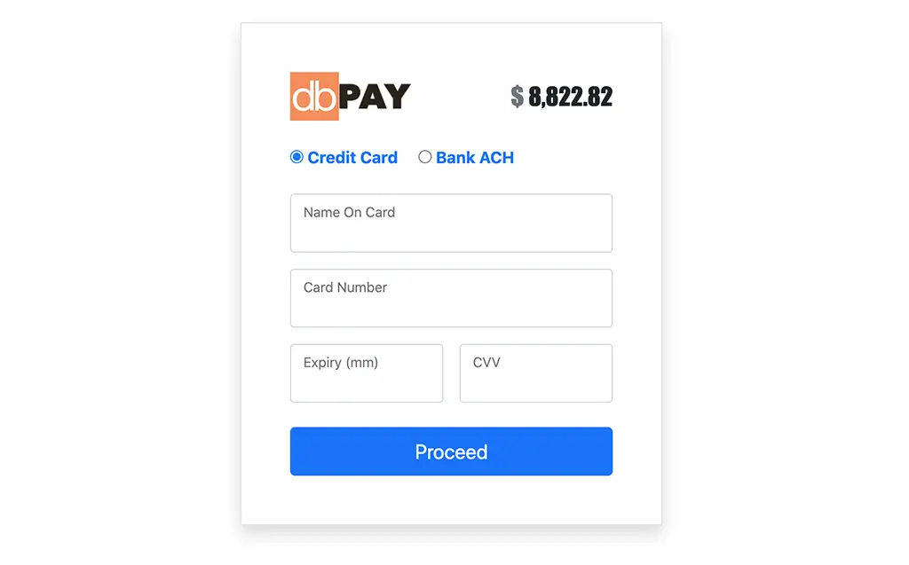 Payment switch CC & ACH