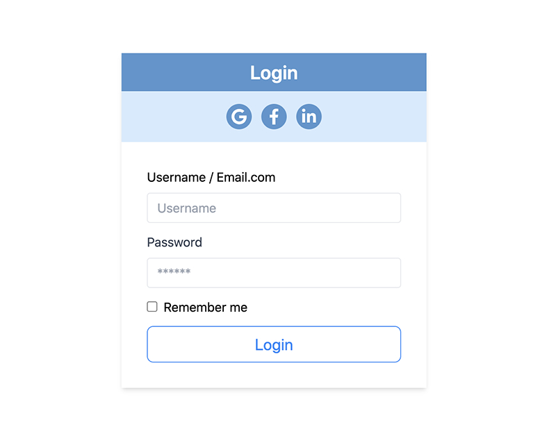 Simple Login With Social Logins Tailwind CSS