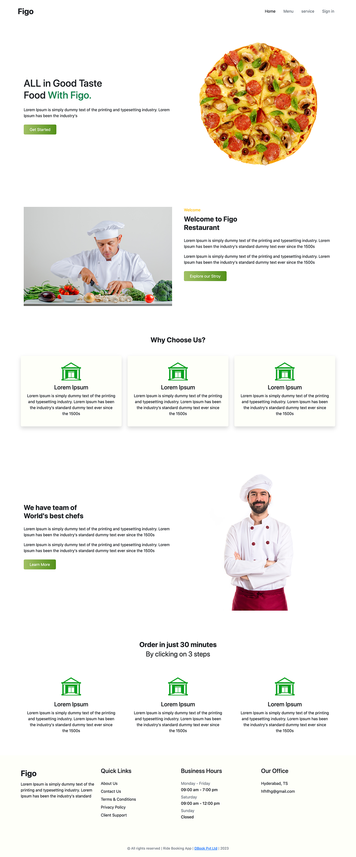 Restaurant Website UI