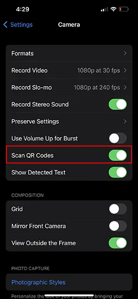 Enable QR scan in Apple part - 2