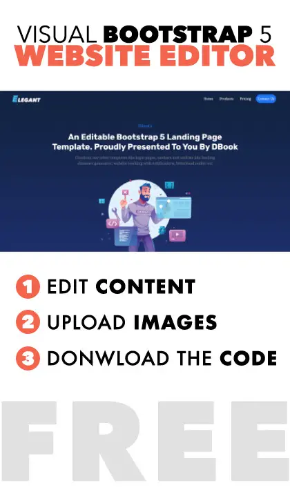 Bootstrap visual website template editor